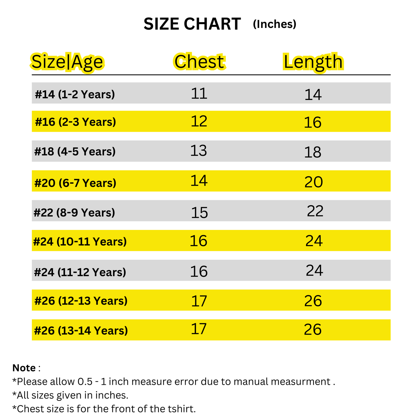 the shop kids tshirt size chart
kids tshirt size guard
how to measure kids tshirts