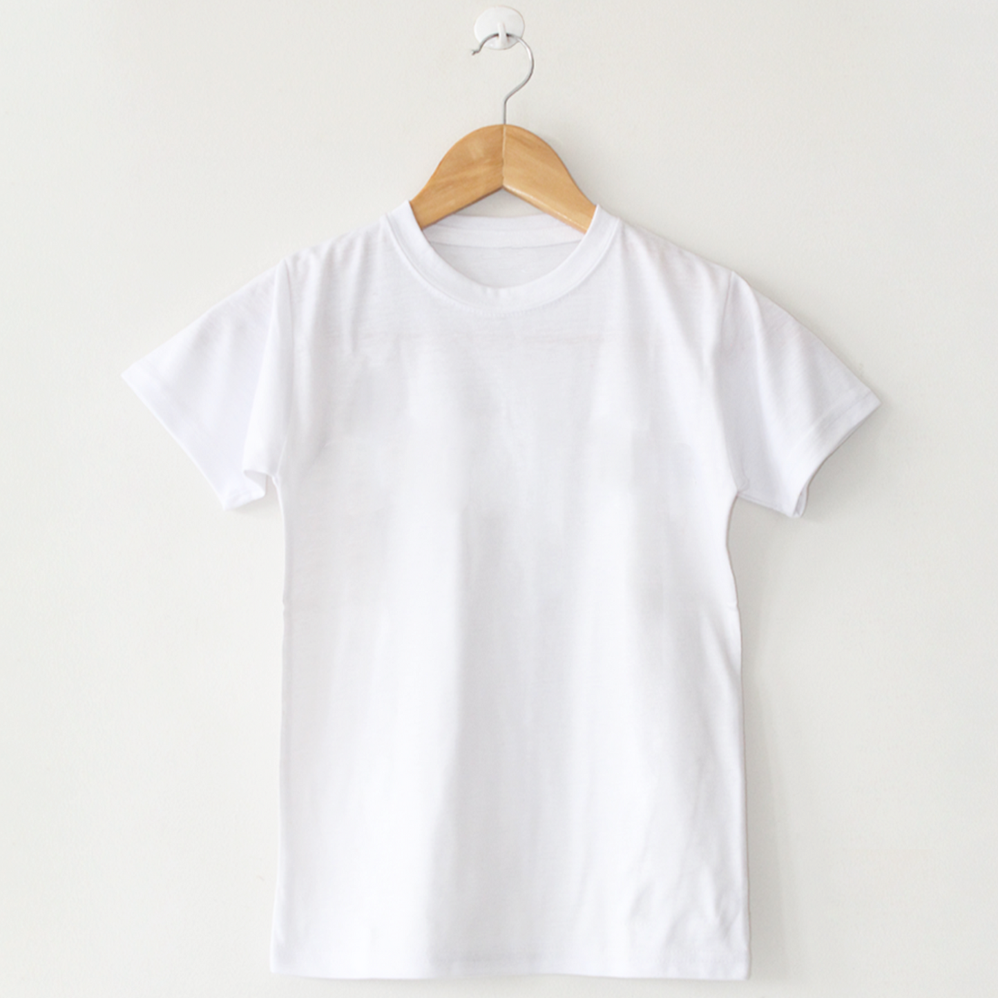 White basic t-shirt front view for men and women – plain cotton casual wear