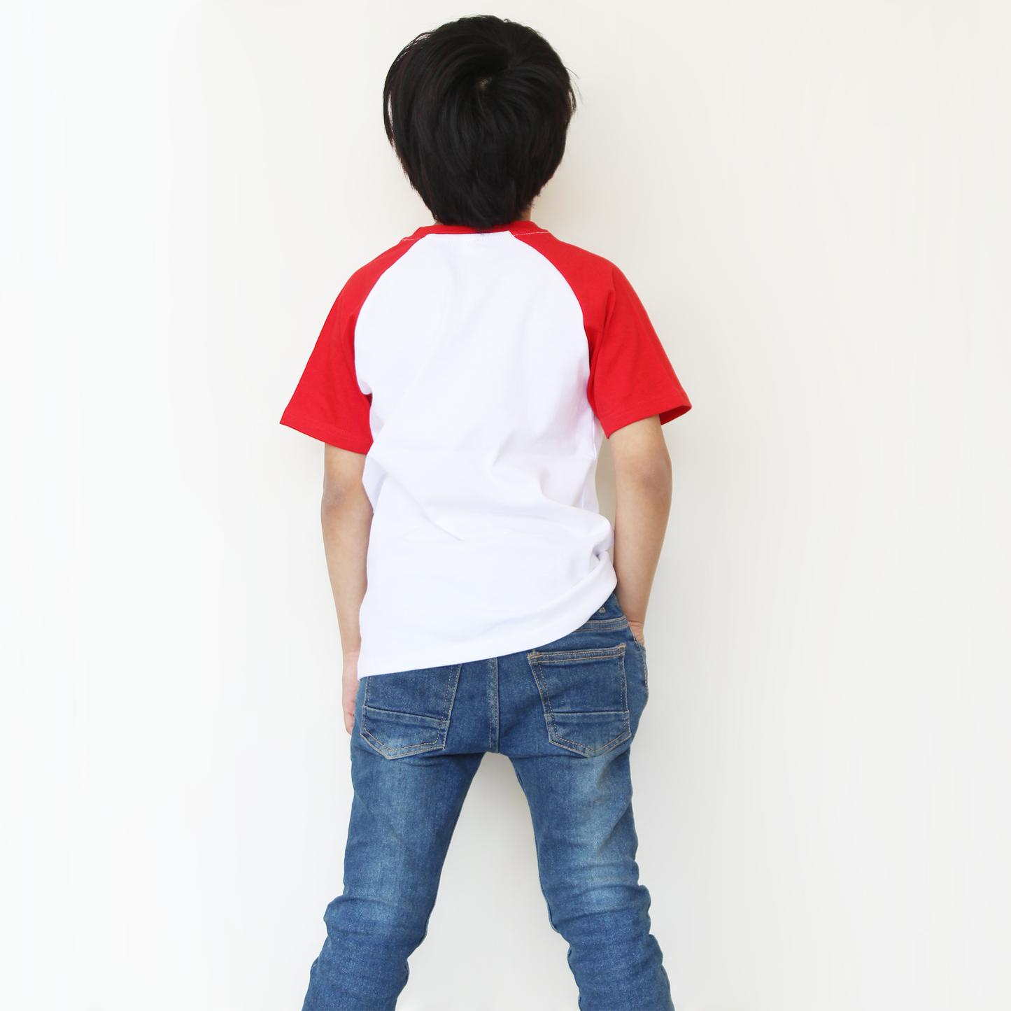 High Quality Red & White Raglan Shirt for Boys Girls – Everyday Outfit