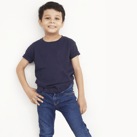 Navy Blue Basic T Shirt For Boys & Girls Kids - The Shop.