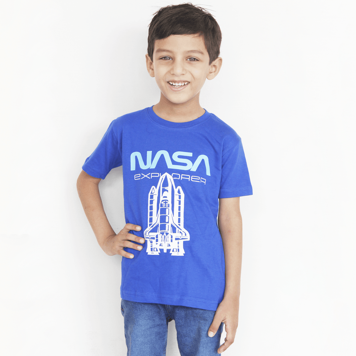 Royal Blue NASA T Shirt For Boys & Girls Kids - The Shop.