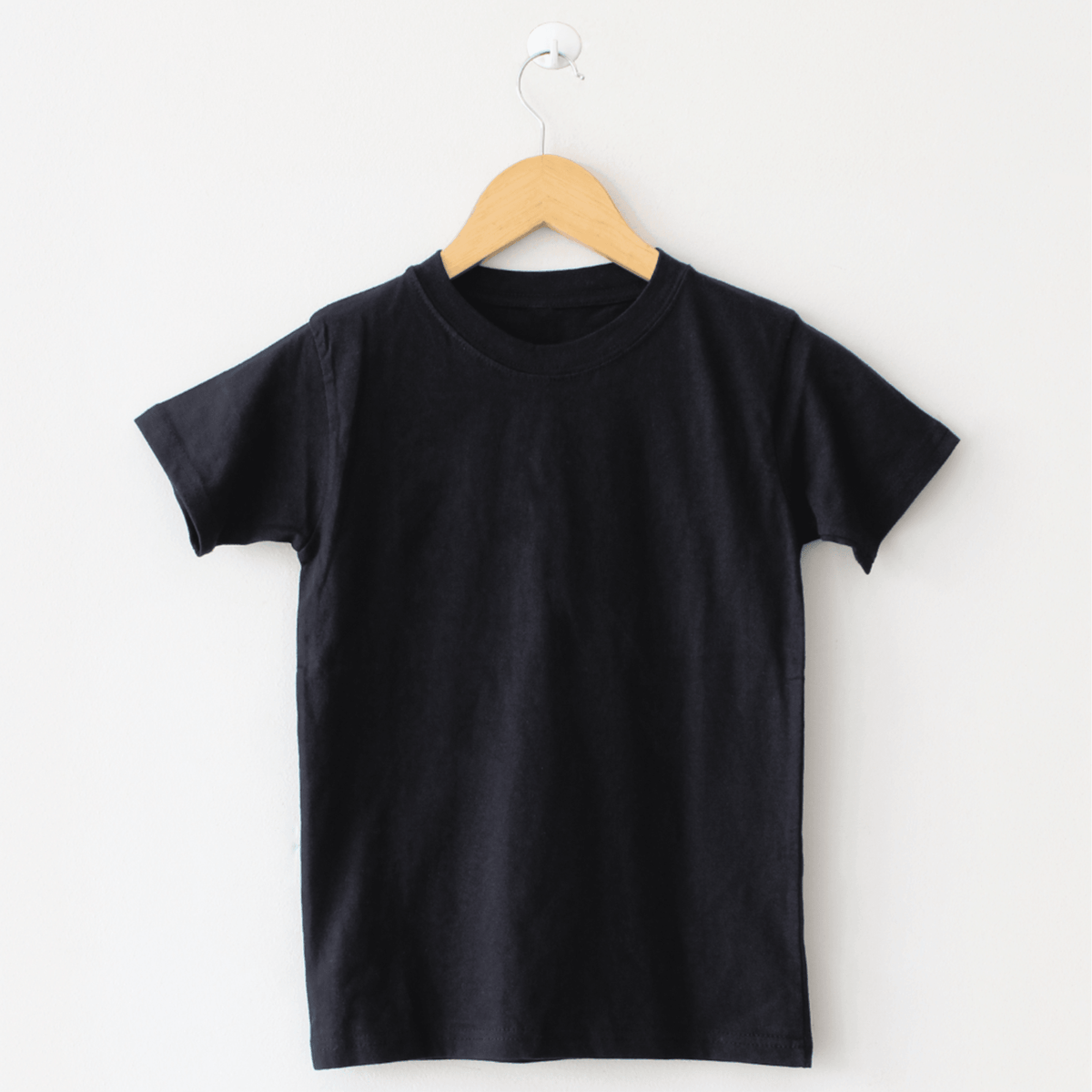 Basic Black T-Shirt, Round Neck Half Sleeves - The Shop.