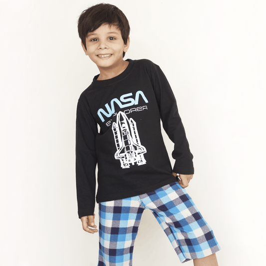 Full Sleeves NASA Black T Shirt For Boys & Girls Kids - The Shop.