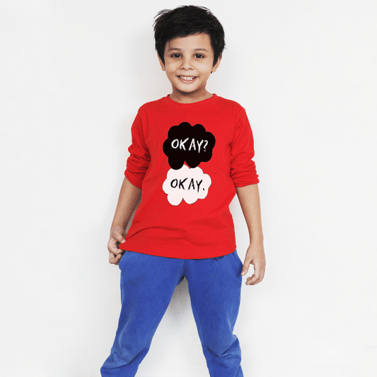 Full Sleeves Red T Shirt For Boys & Girls Kids - The Shop.