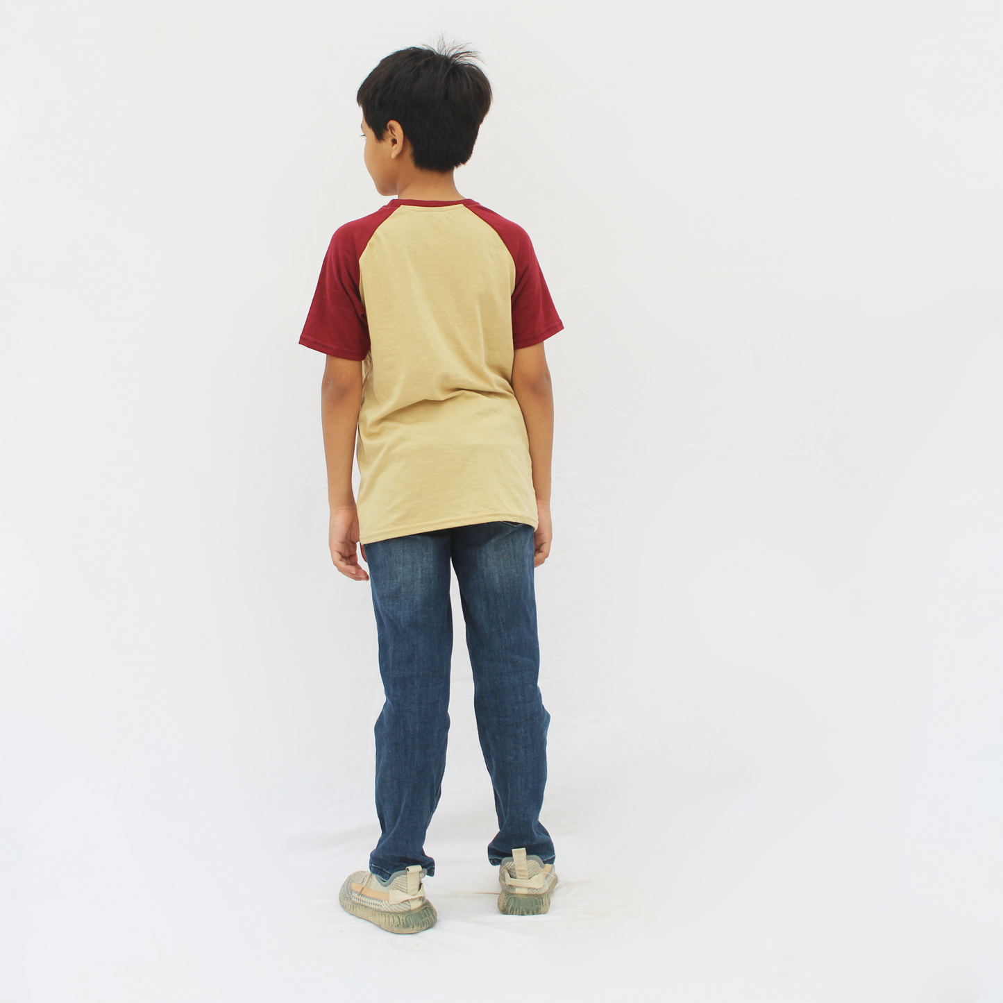 Contrast sleeves t-shirt for boys and girls kids