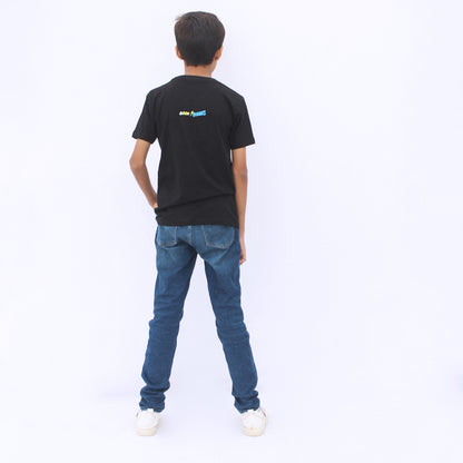 Boys and girls black casual T-shirt 1 to 14 years