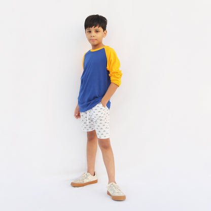 the shop Kids blue body yellow sleeve raglan T-shirt full sleeves