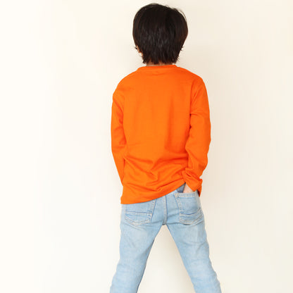 Orange full sleeve casual shirt for kids, boys and girls long sleeve T-shirt available from The Shop Pakist