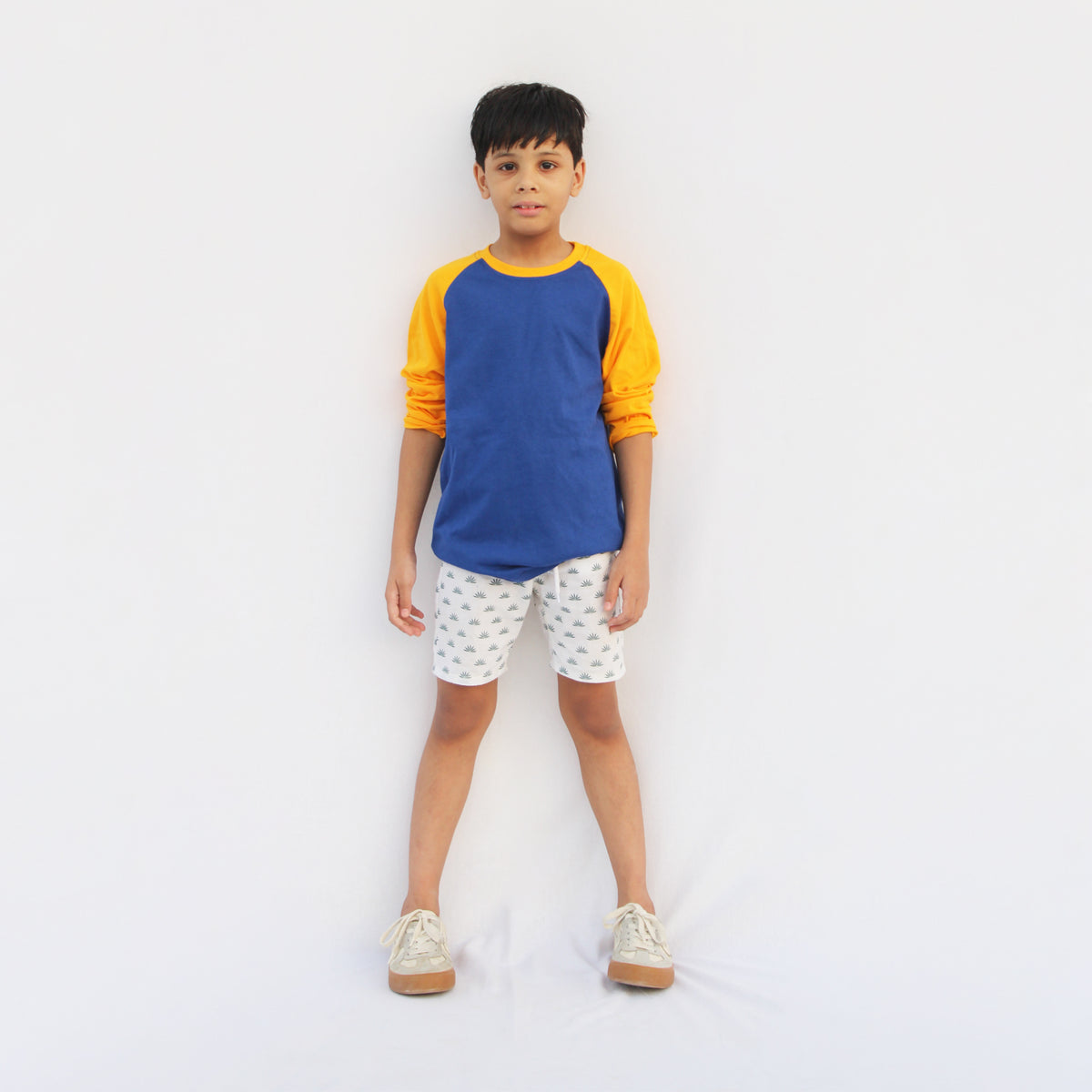 the shop Stylish blue yellow full sleeve kids T-shirt Pakistan