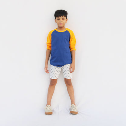 the shop Stylish blue yellow full sleeve kids T-shirt Pakistan
