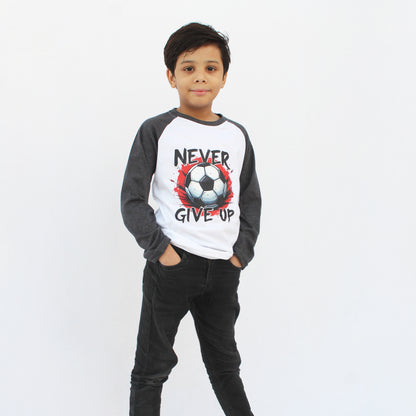 Never Give Up Raglan Full Sleeves T-shirt