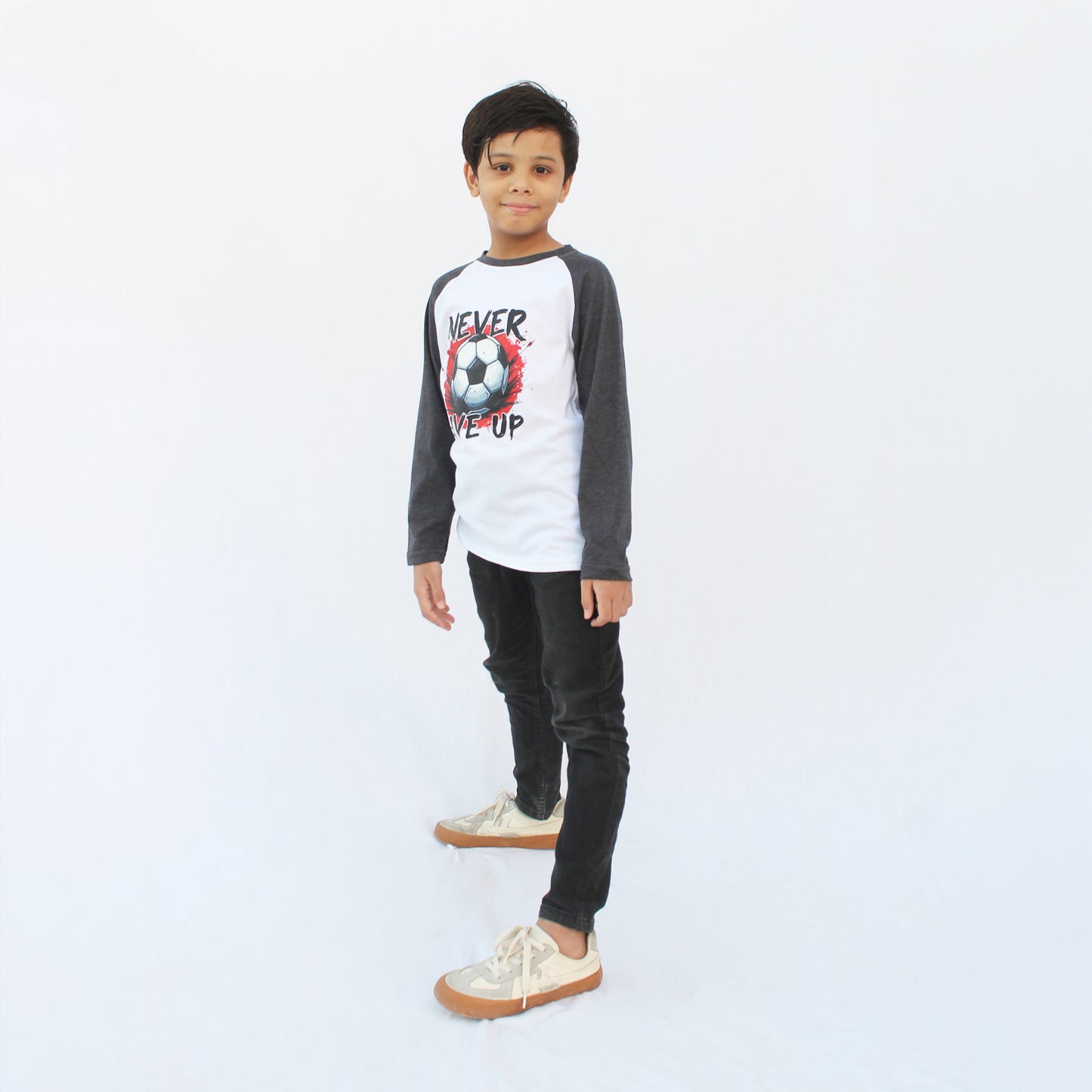 Never Give Up Raglan Full Sleeves T-shirt