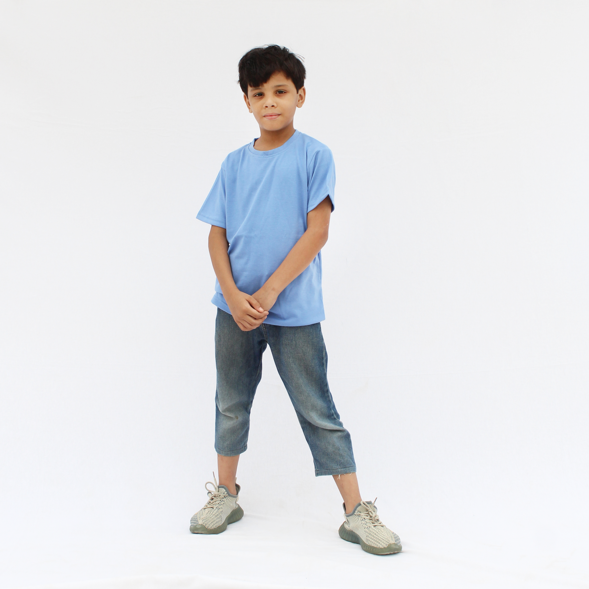 Comfortable cotton sky blue t-shirt for children
Sky blue kids casual wear t-shirt back side
Stylish boys & girls basic t-shirt sky blue color
Kids fashion sky blue round neck half sleeve t-shirt
