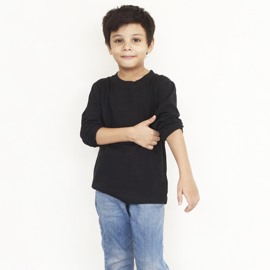 Black full sleeves t-shirt for boys and girls