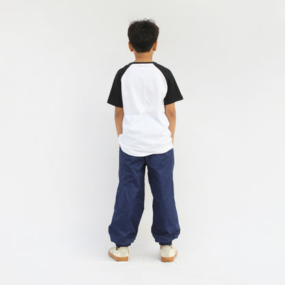Modern Black & White Raglan T-Shirt for Boys & Girls