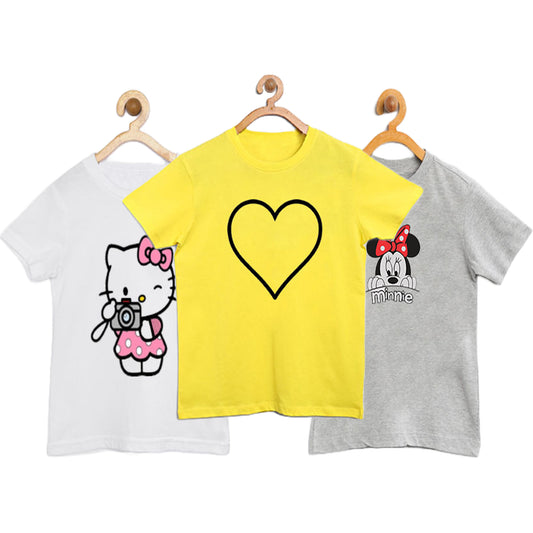 Pack of 3 Girls' T-Shirts