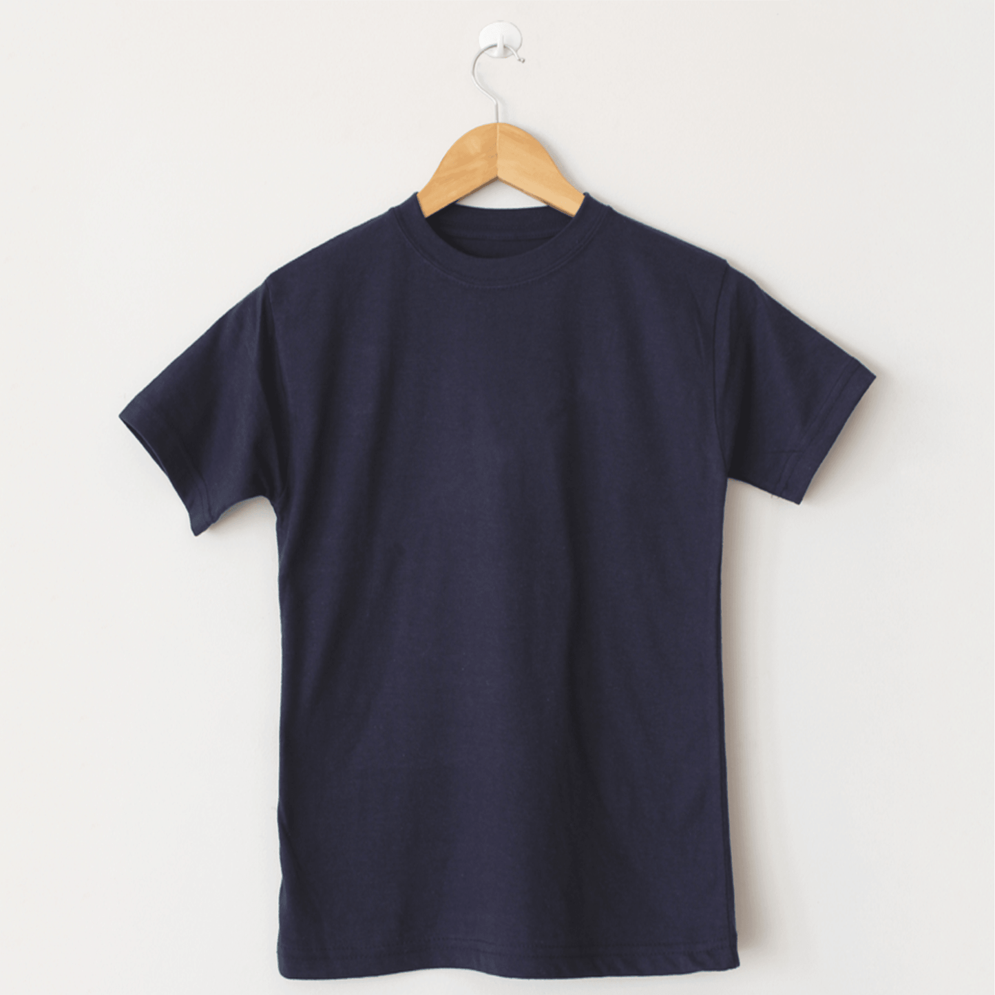 Basic Navy Blue T-Shirt, Round Neck Half Sleeves - The Shop.