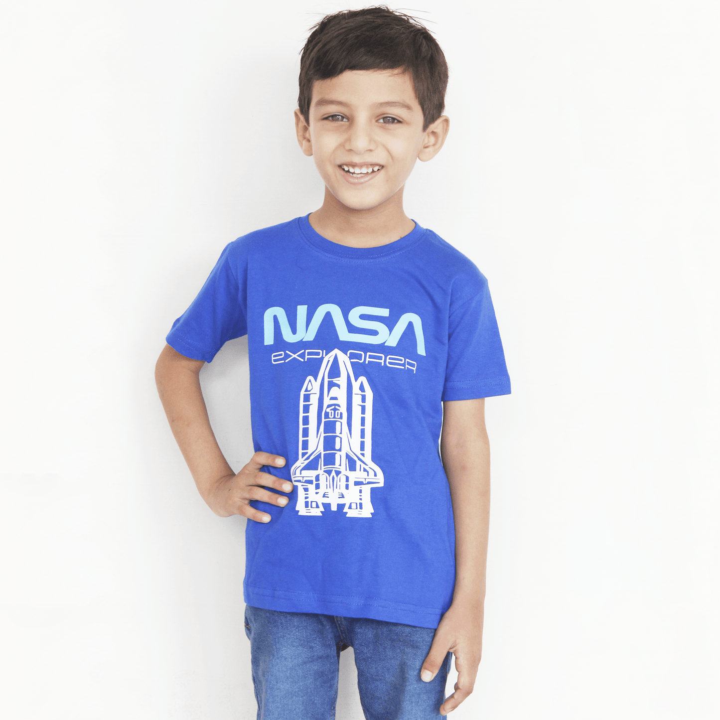 Royal Blue NASA T Shirt For Boys & Girls Kids - The Shop.