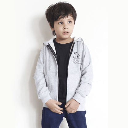SIMBA Future King Grey Zipper Hoodie For Boys & Girls Kids - The Shop.