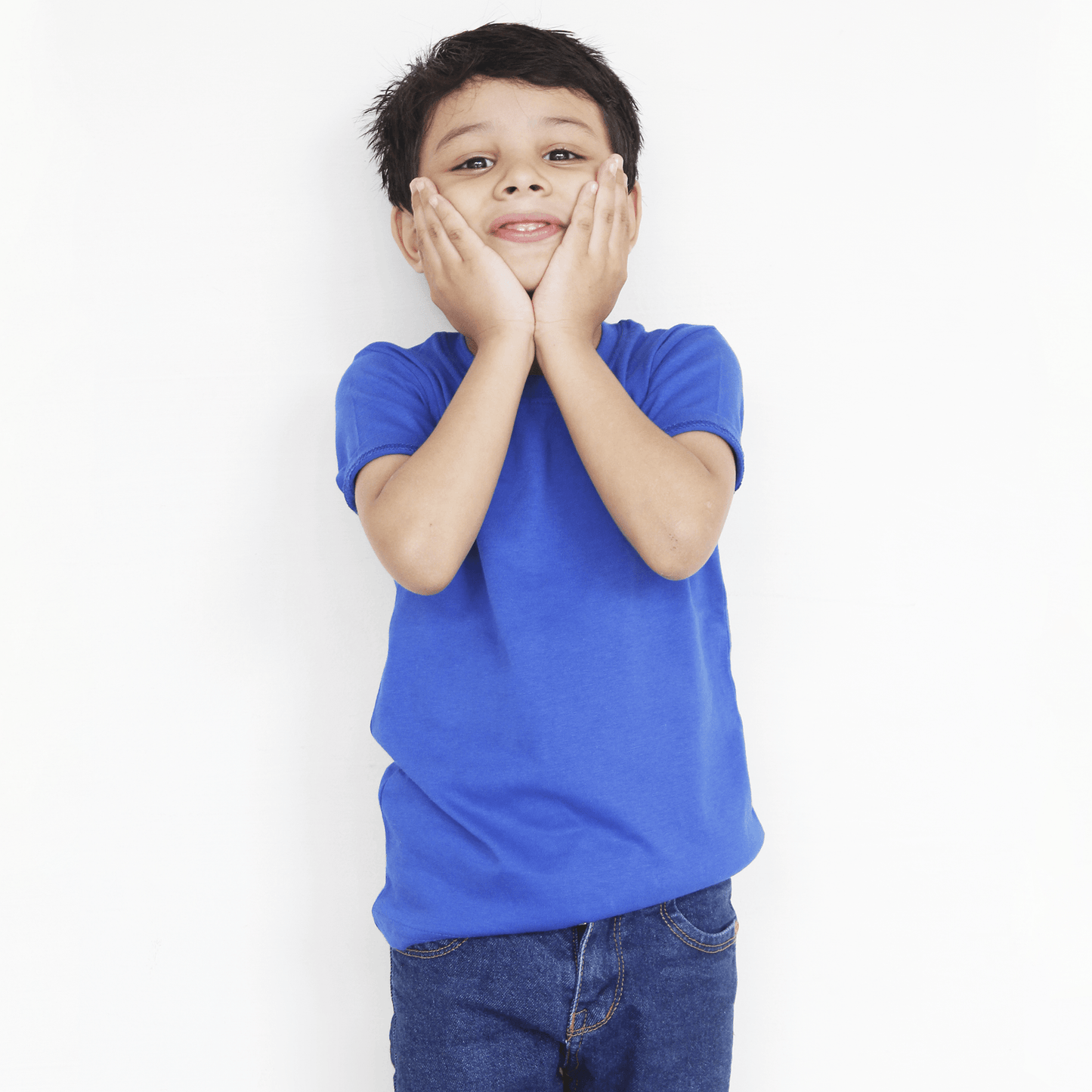 Royal Blue Round Neck Half Sleeves T-Shirt For Boys & Girls - The Shop.