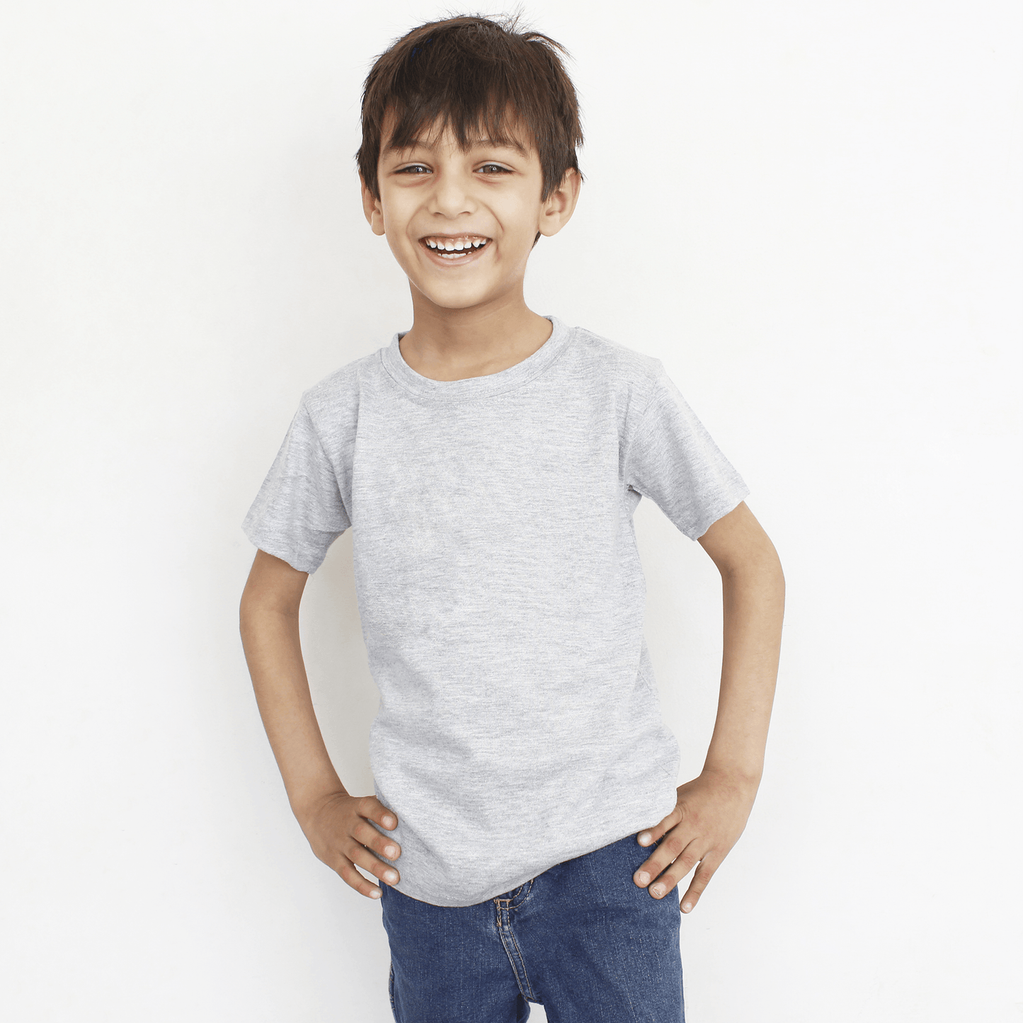 Heather Grey Basic T Shirt For Boys & Girls Kids - The Shop.