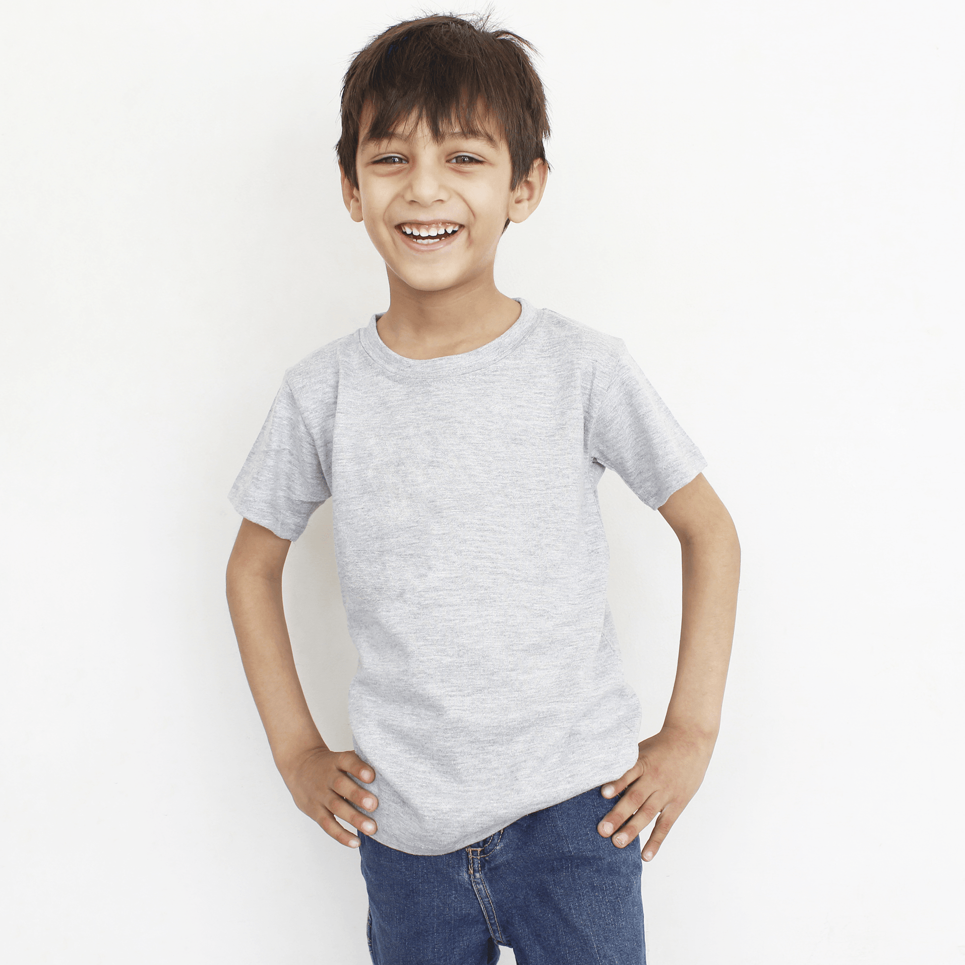 Heather Grey Basic T Shirt For Boys & Girls Kids - The Shop.