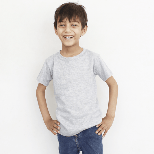 Heather Grey Basic T Shirt For Boys & Girls Kids - The Shop.