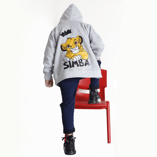 SIMBA Future King Grey Zipper Hoodie For Boys & Girls Kids - The Shop.