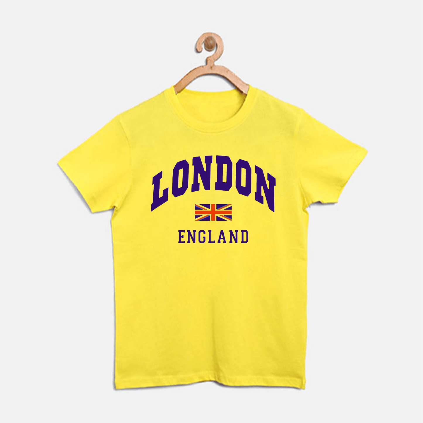 Yellow T Shirt For Boys & Girls Kids, LONDON Printed - The Shop.
