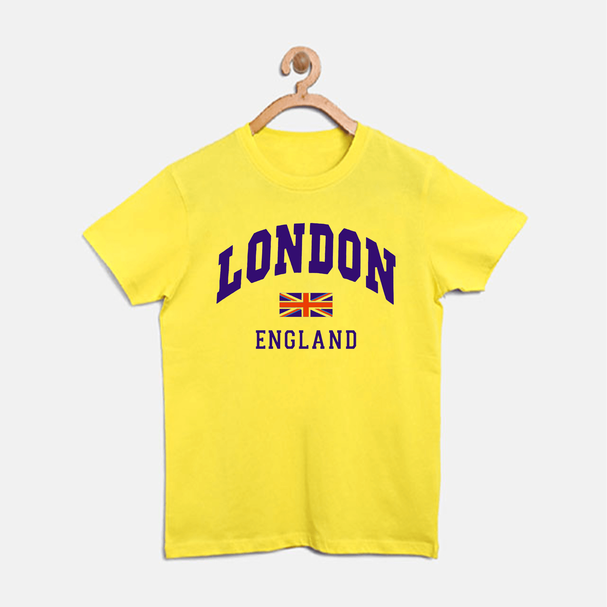 Yellow T Shirt For Boys & Girls Kids, LONDON Printed - The Shop.