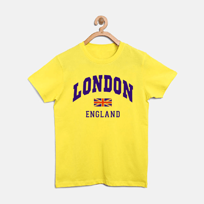 Yellow T Shirt For Boys & Girls Kids, LONDON Printed - The Shop.
