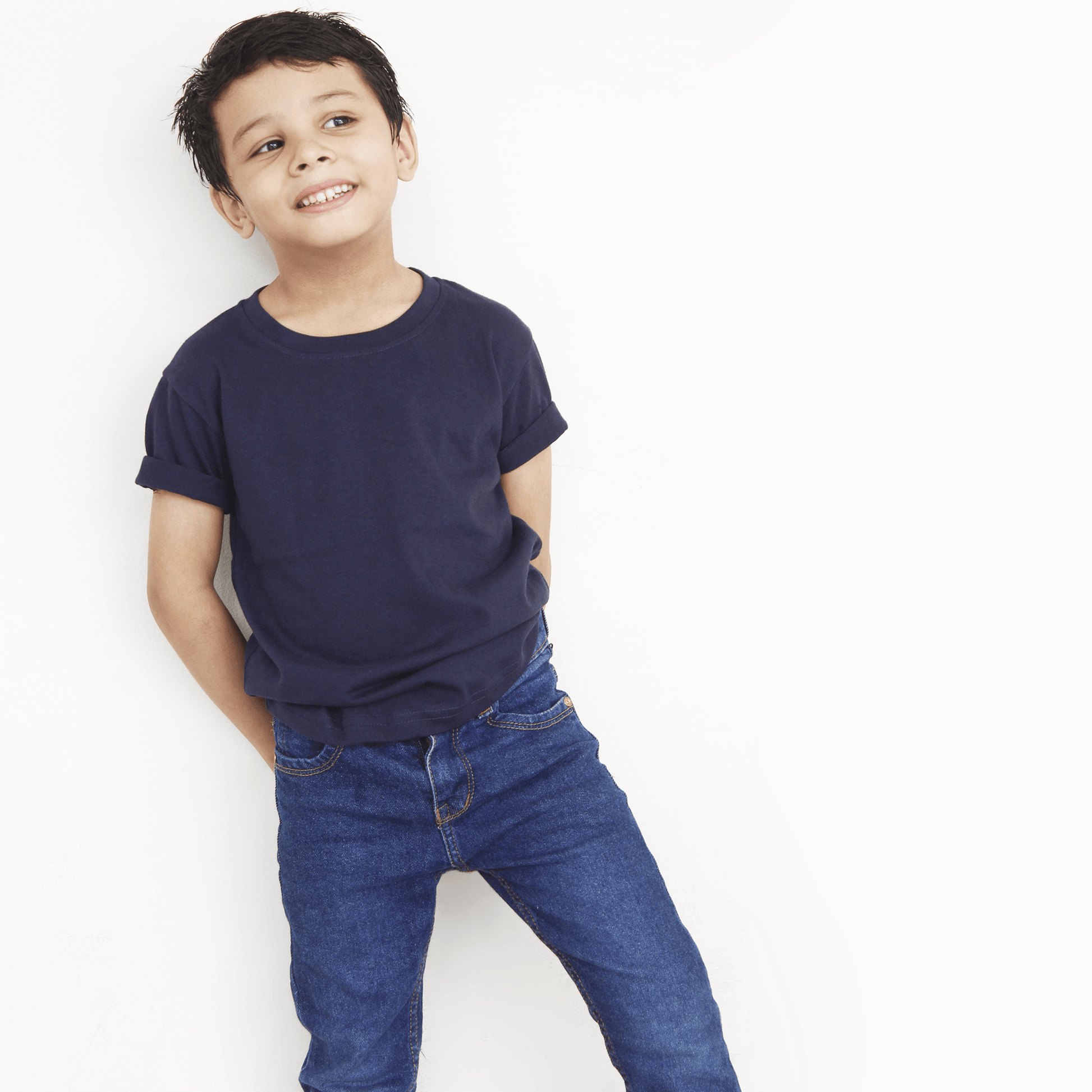 Navy Blue Basic T Shirt For Boys & Girls Kids - The Shop.