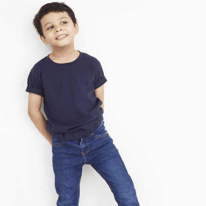 Navy Blue Basic T Shirt For Boys & Girls Kids - The Shop.