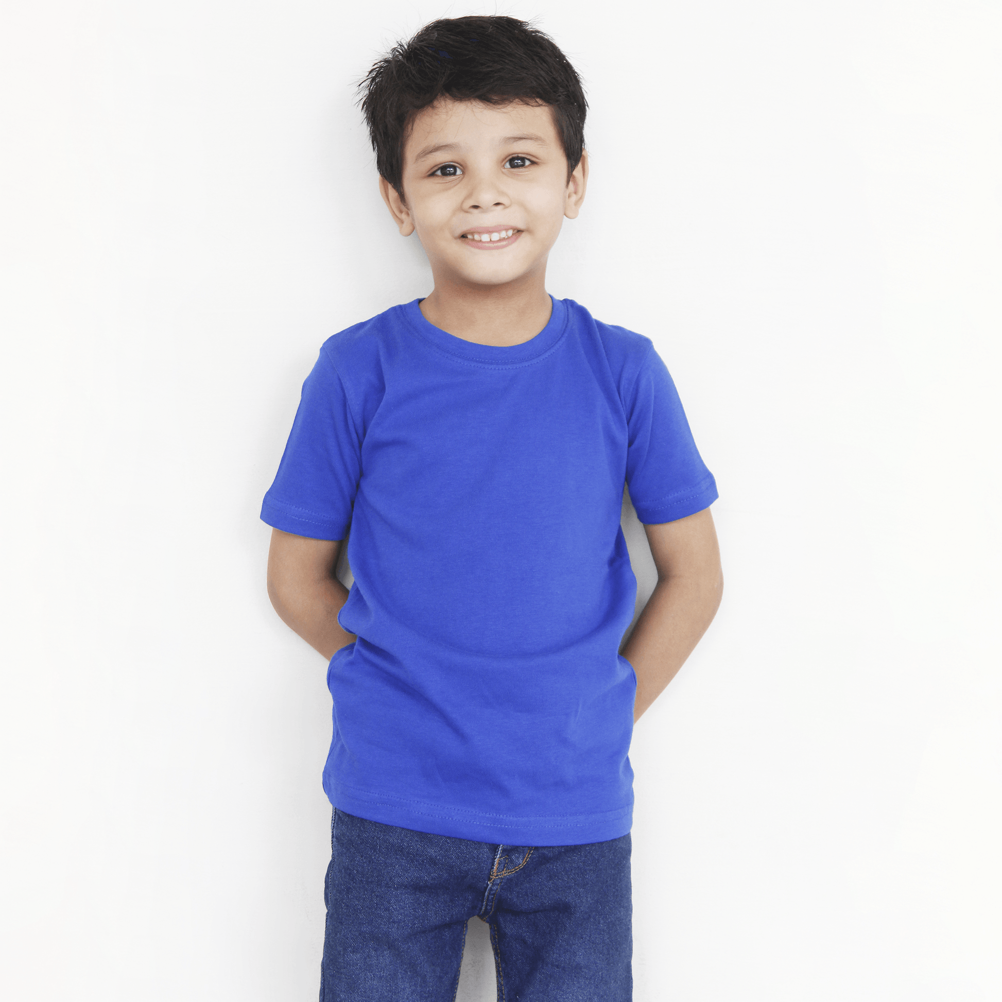 Royal Blue Round Neck Half Sleeves T-Shirt For Boys & Girls - The Shop.