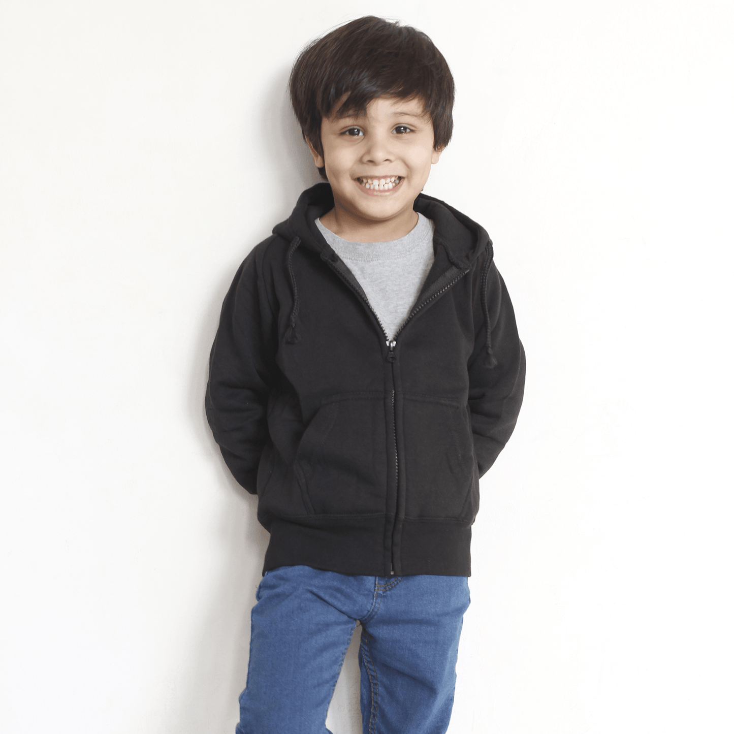 Fleece ZipUp Black Hoodie For Boys & Girls Kids - The Shop.