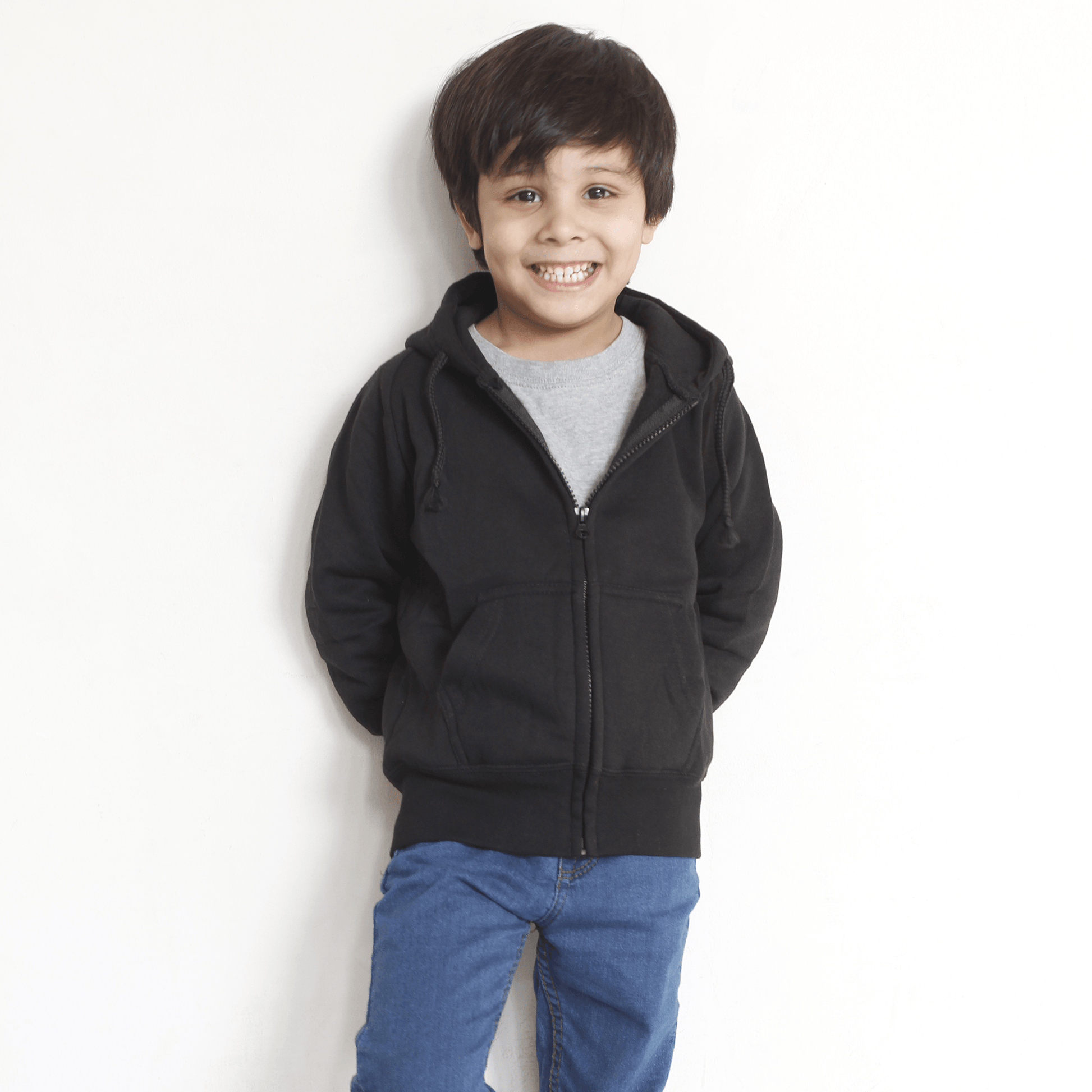 Fleece ZipUp Black Hoodie For Boys & Girls Kids - The Shop.