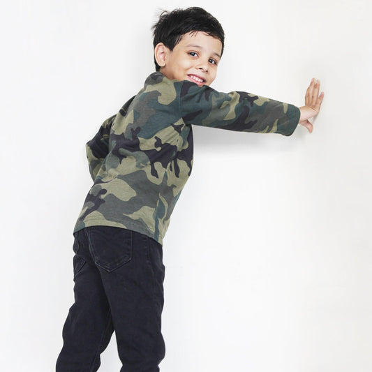 Full Sleeves Camouflage T Shirt For Boys & Girls Kids - The Shop.