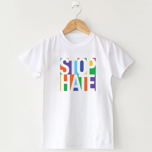 STOP HATE White T Shirt