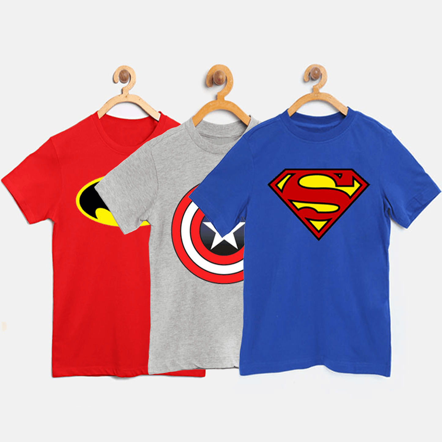 Super Hero Kids TShirts - Captain America Batman & Superman T Shirt For Boys & Girls Kids - The Shop.