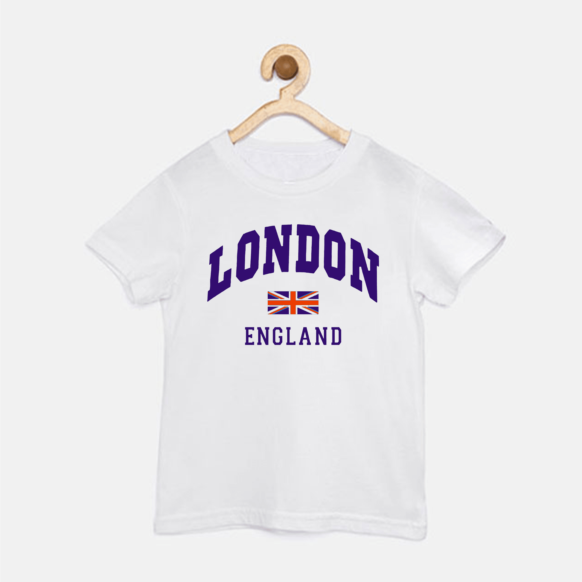 White T Shirt For Boys & Girls Kids, LONDON Printed - The Shop.