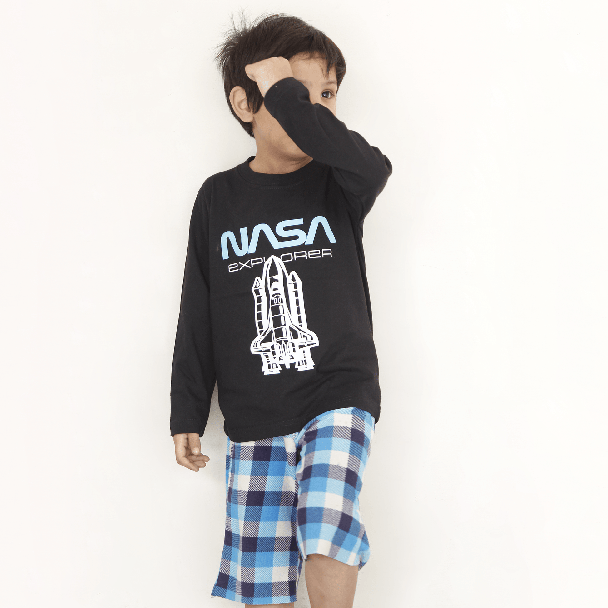 Full Sleeves NASA Black T Shirt For Boys & Girls Kids - The Shop.