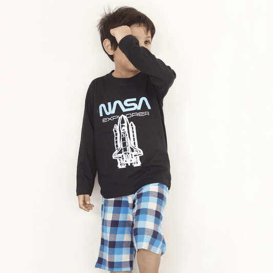 Full Sleeves NASA Black T Shirt For Boys & Girls Kids - The Shop.