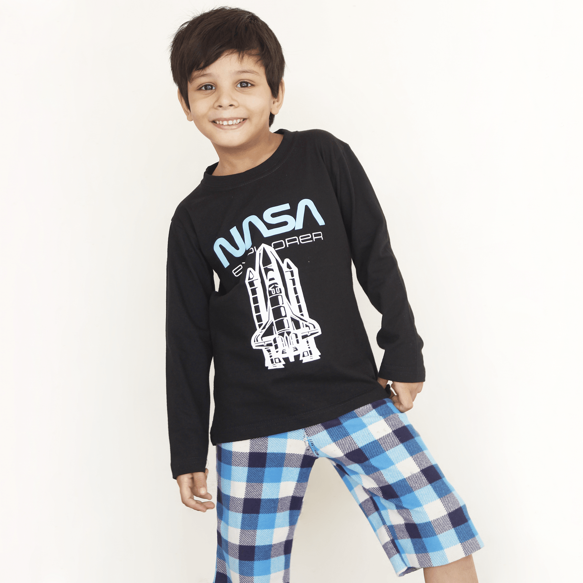 Full Sleeves NASA Black T Shirt For Boys & Girls Kids - The Shop.