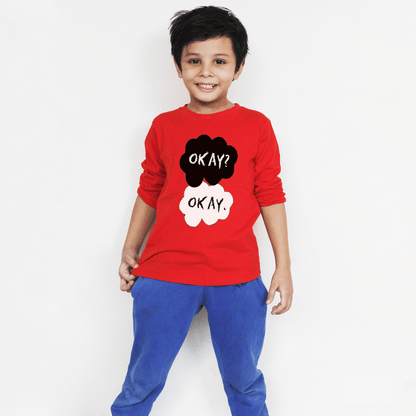 Full Sleeves Red T Shirt For Boys & Girls Kids - The Shop.