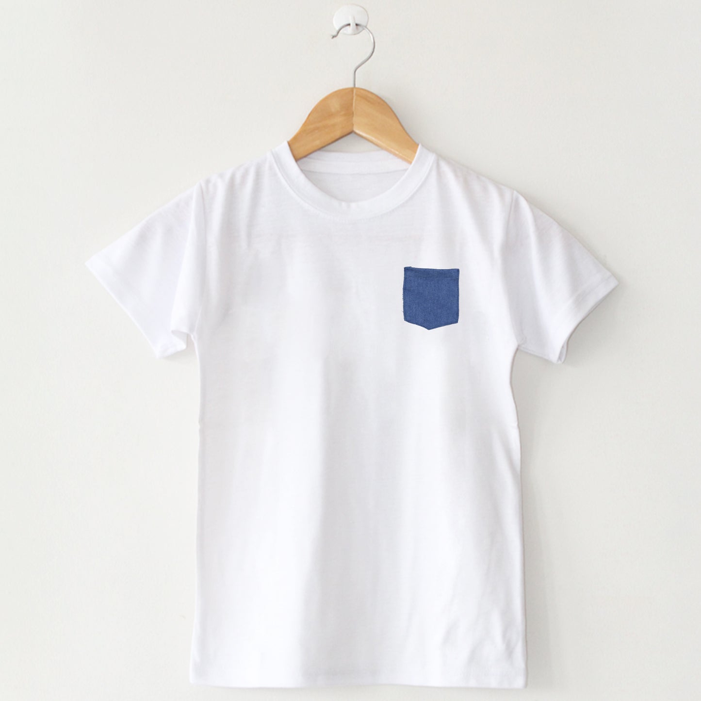 Contrast Pocket White T-Shirt