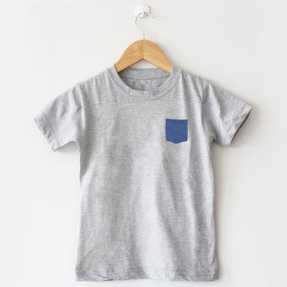 Contrast Pocket Grey T-Shirt