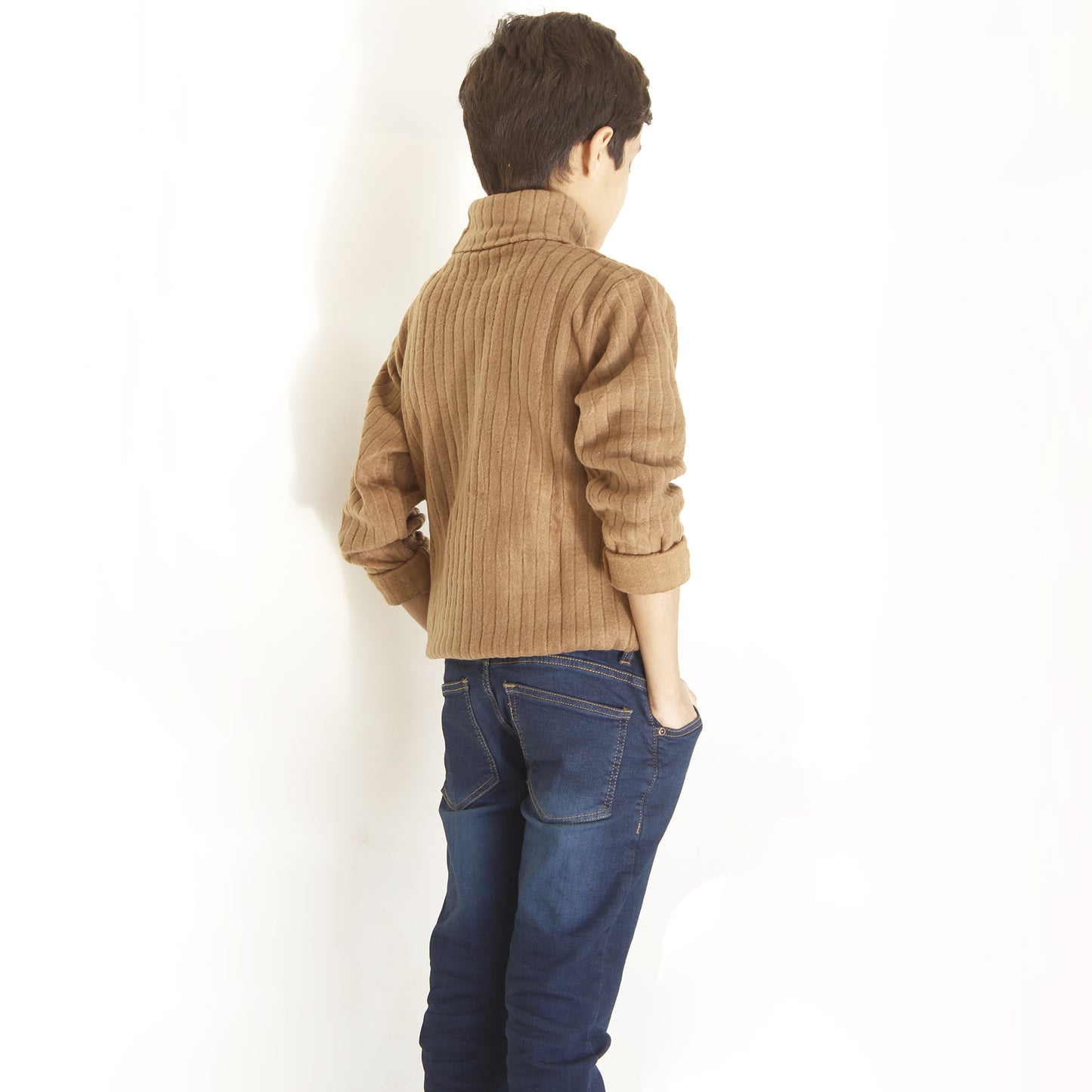 Kids Winter Wear - Brown High Neck for Boys and Girls Kids