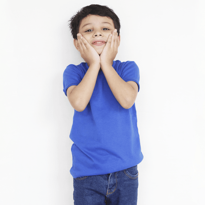 Pack Of 3 - Basic T Shirt For Boys & Girls Kids, Blue Red Yellow - The Shop.