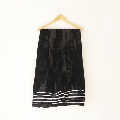 Velvet Bell Bottoms Black Trouser - Ready To Wear