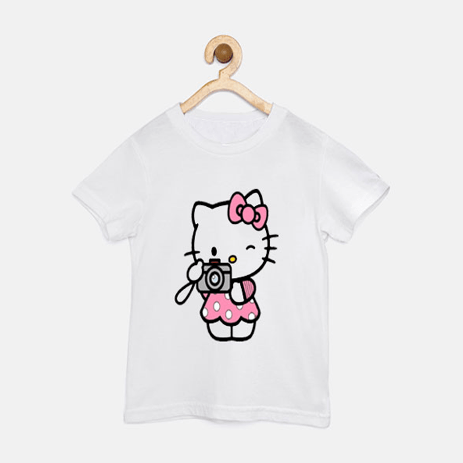 Pack Of 3 - Kitty Heart & Daisy T Shirt For Girls, White Yellow Grey - The Shop.